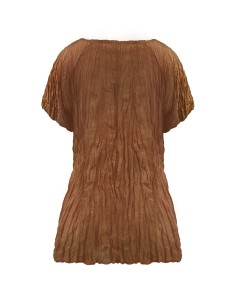 T-SHIRT IN 100% SETA INCRESPATA "KITTY" - TERRACOTTA 2