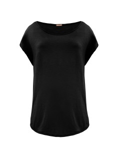 MAXI T-SHIRT  IN 100% LANA MERINO "PORTO" - NERO
