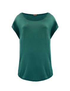 MAXI T-SHIRT  IN 100% LANA MERINO "PORTO" - SMERALDO