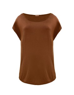 MAXI T-SHIRT  IN 100% LANA MERINO "PORTO" - TERRACOTTA