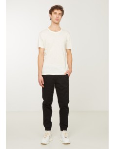 CHINO UOMO IN COTONE BIOLOGICO VEGAN "MUSA" - NERO