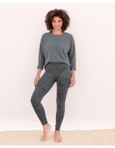 LEGGINGS YOGA ALLOVER IN COTONE BIOLOGICO "SUSAN" - BOSCO