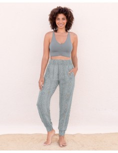 PANTALONE JOGA IN ECOVISCOSA "ANANDA" - SALVIA 2