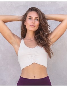 TOP YOGA IN COTONE BIOLOGICO "CAROLINA" - BIANCO