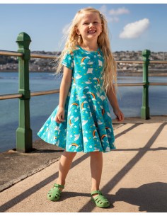 ABITO MANICA CORTA "SKATER" - ACQUA