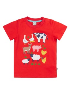 T-SHIRT IN COTONE BIOLOGICO CON APPLICAZIONI "FARM"