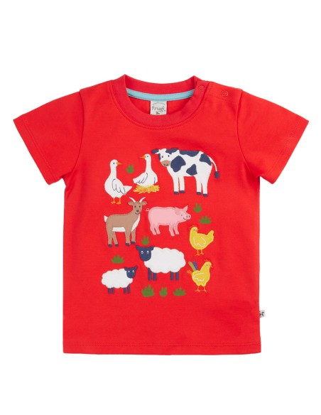 T-SHIRT IN COTONE BIOLOGICO CON APPLICAZIONI "FARM"