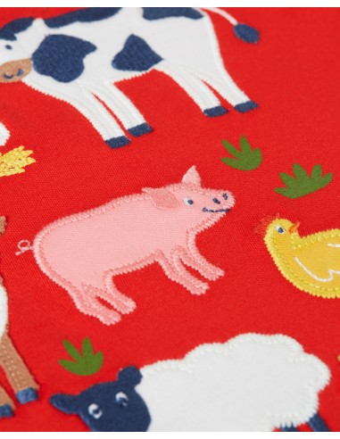 T-SHIRT IN COTONE BIOLOGICO CON APPLICAZIONI "FARM"