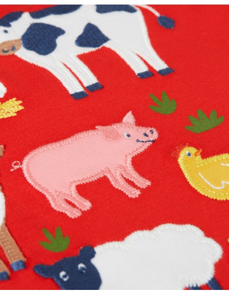 T-SHIRT IN COTONE BIOLOGICO CON APPLICAZIONI "FARM"