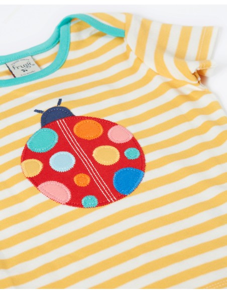 T-SHIRT A RIGHE IN COTONE BIOLOGICO "COCCINELLA"