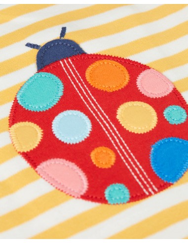 T-SHIRT A RIGHE IN COTONE BIOLOGICO "COCCINELLA"