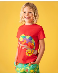 T-SHIRT IN COTONE BIOLOGICO "CAMALEONTE" - ARANCIO
