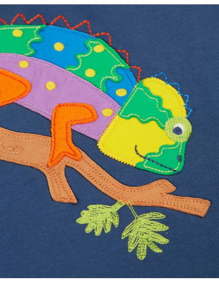 FELPA BIMBO IN COTONE BIOLOGICO CON CAPPUCCIO "CAMALEONTE"