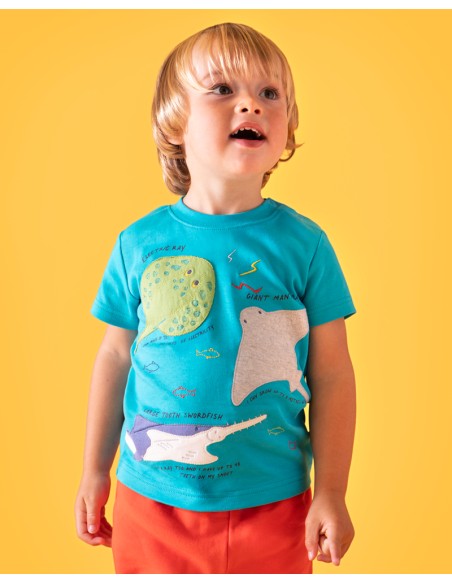 T-SHIRT IN COTONE BIOLOGICO "TROPICAL SEA"