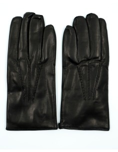 GUANTO IN PELLE E CASHMERE UOMO - NERO 2