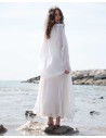 GONNA IN SETA CHIFFON E COTONE INCRESPATO "LENE"