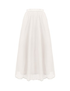 GONNA IN SETA CHIFFON E COTONE INCRESPATO "LENE" - BIANCO
