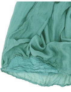 GONNA IN SETA CHIFFON E COTONE INCRESPATO "LENE" - SMERALDO 2