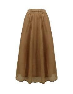 GONNA IN SETA CHIFFON E COTONE INCRESPATO "LENE" -...