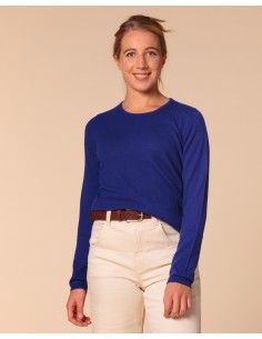 PULL BASIC IN 100% BABY CASHMERE "OLIVIA" - BLU