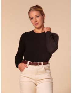 PULL BASIC IN 100% BABY CASHMERE "OLIVIA" - NERO