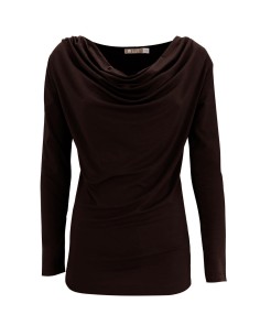 MAGLIA IN BAMBU' CON SCOLLO A CASCATA E MANICA LUNGA -... 2