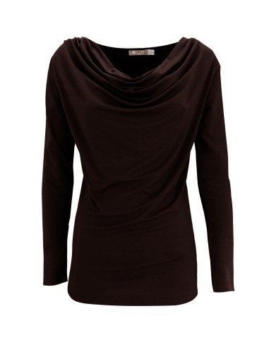 MAGLIA IN BAMBU' CON SCOLLO A CASCATA E MANICA...