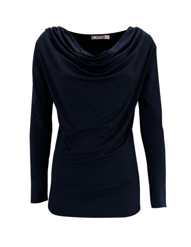 MAGLIA IN BAMBU' CON SCOLLO A CASCATA E MANICA...