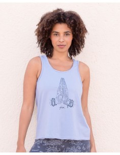 CANOTTA YOGA "ALASKA" IN LYOCELL E COTONE BIO - AZZURRO