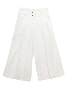 GONNA PANTALONE IN BAMBU' SATIN - BIANCO