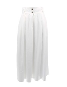 GONNA PANTALONE IN BAMBU' SATIN - BIANCO 2