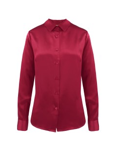 CAMICIA IN 100% SETA SATIN "SVEVA" - ROSSO 2