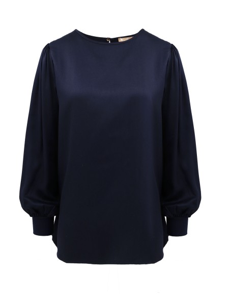 BLUSA GIROCOLLO IN 100%  BAMBU' SATIN "NAYA"