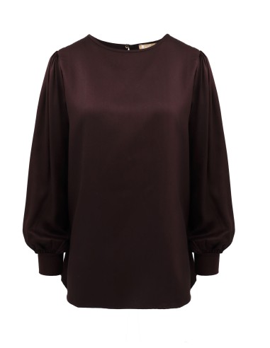BLUSA GIROCOLLO IN 100%  BAMBU' SATIN "NAYA"