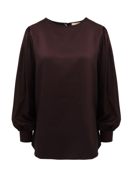 BLUSA GIROCOLLO IN 100%  BAMBU' SATIN "NAYA"