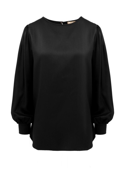 BLUSA GIROCOLLO IN 100%  BAMBU' SATIN "NAYA"