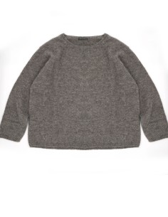 PULL BASIC IN 100% BABY ALPACA "AURORE" - ANTRACITE