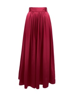 MAXI GONNA IN 100% SETA SATIN "SERENA" - ROSSO 2