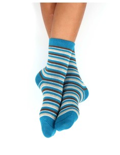 CALZINI IN BAMBU'KIDS "STRIPE" - PETROLIO