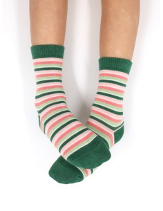 CALZINI IN BAMBU'KIDS "STRIPE" - VERDE 2