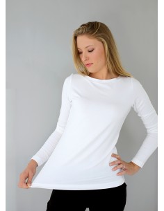 MAGLIA BASIC MANICA LUNGA IN BAMBU' - BIANCO 2