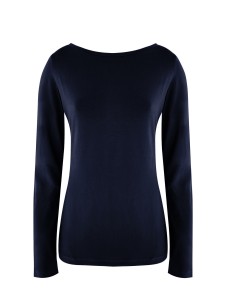MAGLIA BASIC MANICA LUNGA IN BAMBU' - NAVY