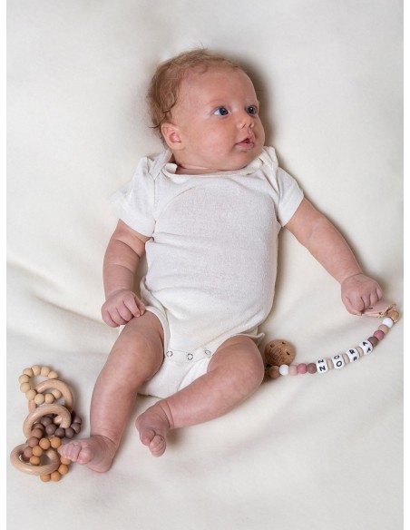 Body bambini manica corta in 100% seta biologica Gots - Lizè Natural C