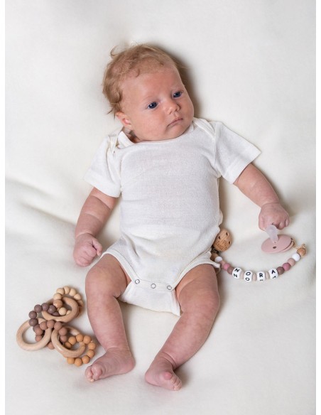 Body bambini manica corta in 100% seta biologica Gots - Lizè Natural C
