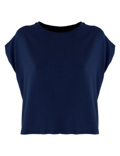 T-SHIRT CROP IN BAMBU' - NAVY