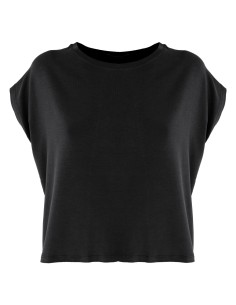 T-SHIRT CROP IN BAMBU' - NERO
