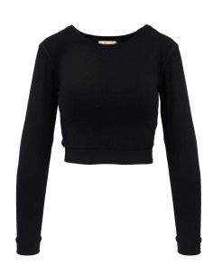 FELPINA CORTA SLIM FIT  IN BAMBU PESANTE - NERO