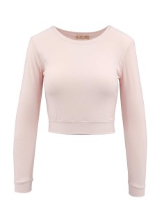 FELPINA CORTA SLIM FIT  IN BAMBU PESANTE - ROSA