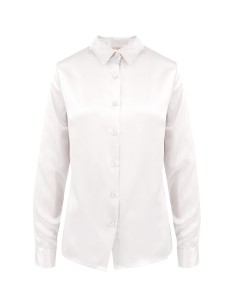 CAMICIA IN 100% SETA SATIN "SVEVA" - BIANCO 2