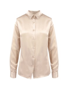 CAMICIA IN 100% SETA SATIN "SVEVA" - NUDE 2